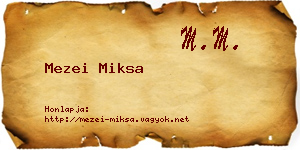 Mezei Miksa névjegykártya